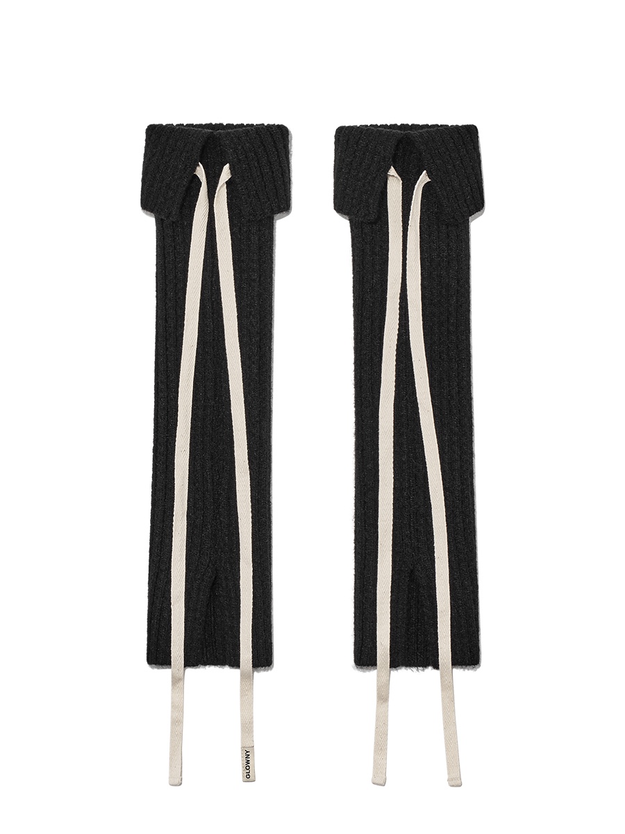 Korean Style GLOWNY Niche Strap Warm Mid-Tube Slouchy Leg Warmers - Versatile Two-Way Wear Socks for Women