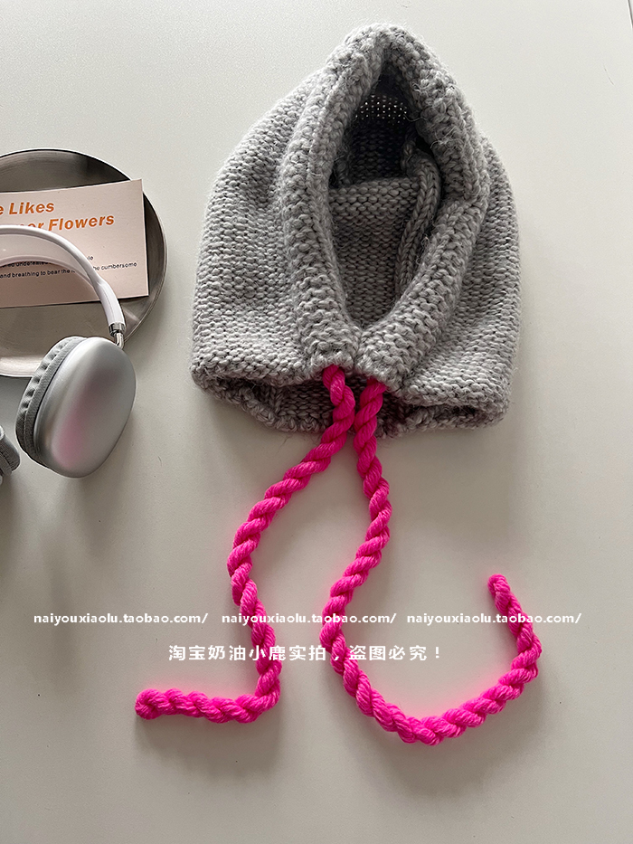 Korean Style Handmade Chunky Knit Balaclava Hat for Women - Cute Winter Beanie with Warm Ear Protection Korean Style Handmade Chunky Knit Balaclava Hat for Women - Cute Winter Beanie with Warm Ear Protection