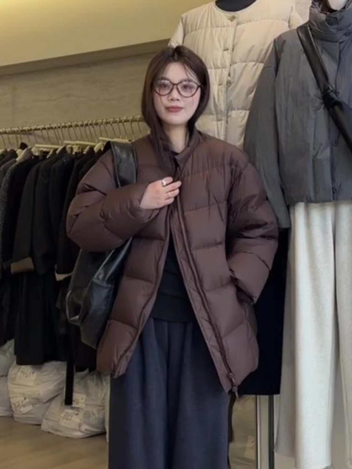 Korean-Style High-End Casual Mid-Length Women's Down Cotton Coat - Stylish Elegant Stand Collar Jacket for Winter 2025