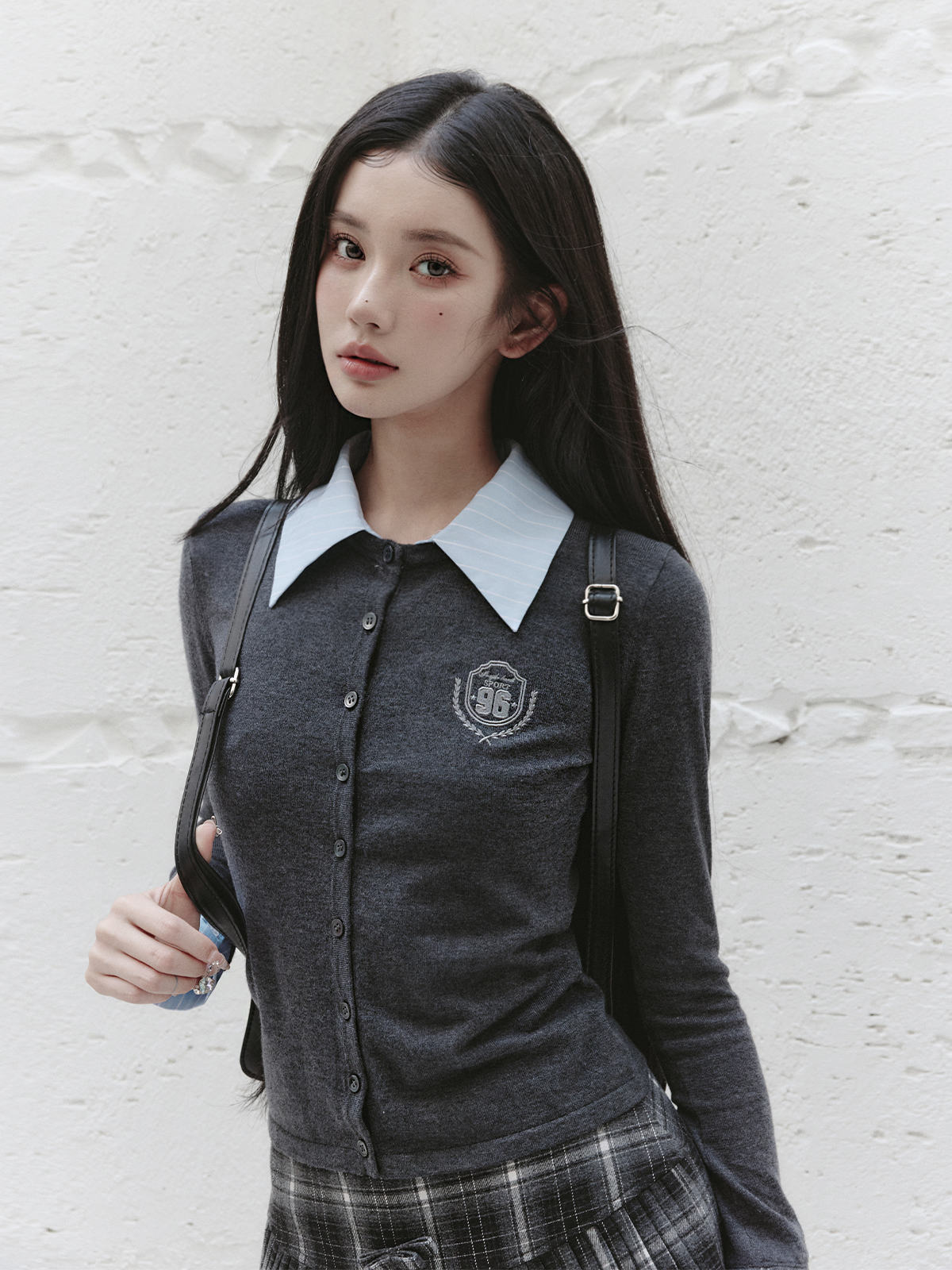 Korean Style High-Sensitivity Slimming Fake Two-Piece Knitted Sweater Top for a Chic Layered Look