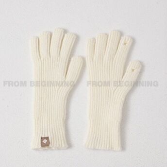 Korean Style Knitted Five-Finger Long Gloves - Touchscreen Warm Autumn Winter Fashion Accessories