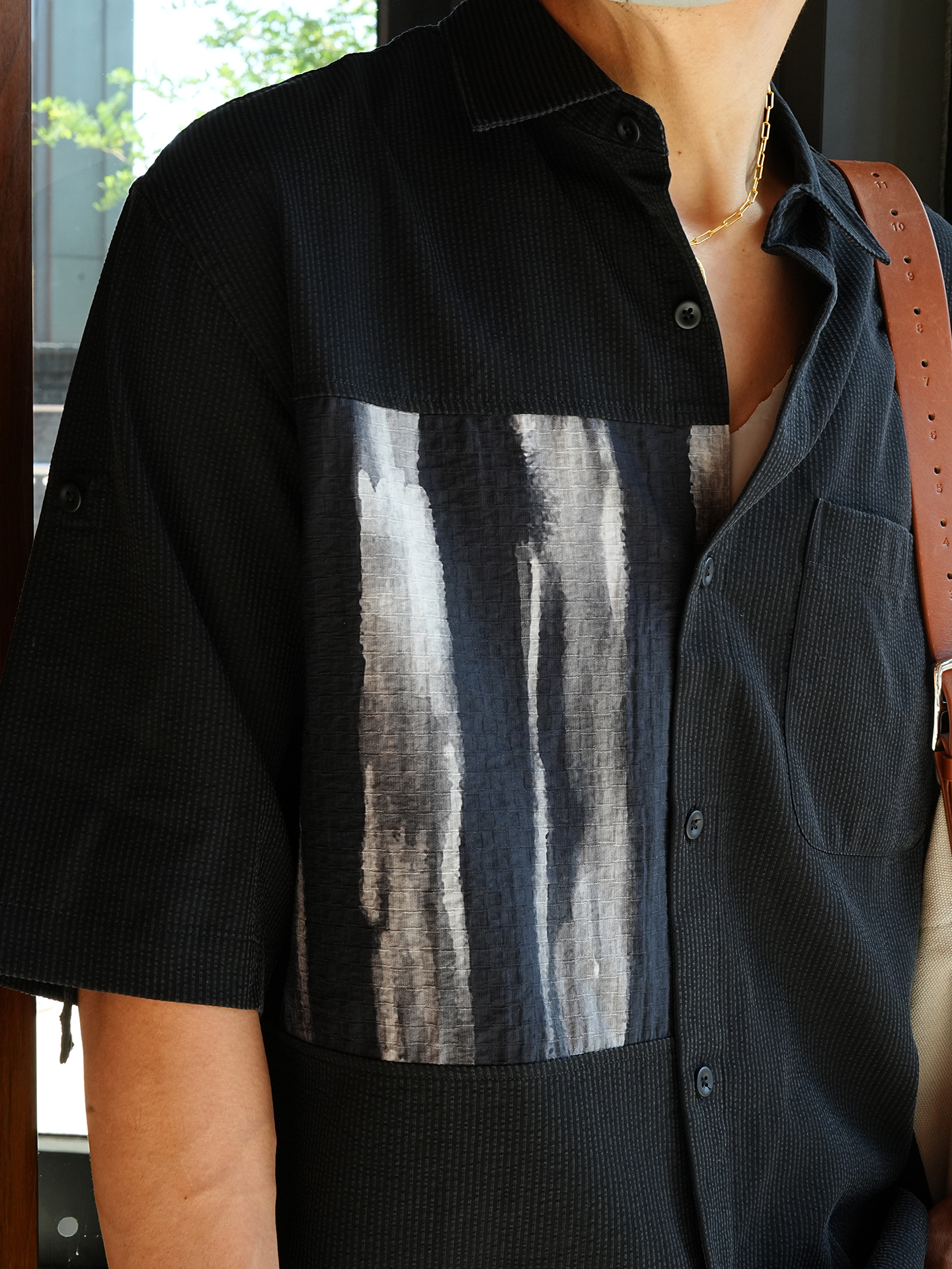 Korean Style Light Luxury Color-Block Short Sleeve Shirt for Men - Trendy Summer Spliced Lapel Top Korean Style Light Luxury Color-Block Short Sleeve Shirt for Men - Trendy Summer Spliced Lapel Top