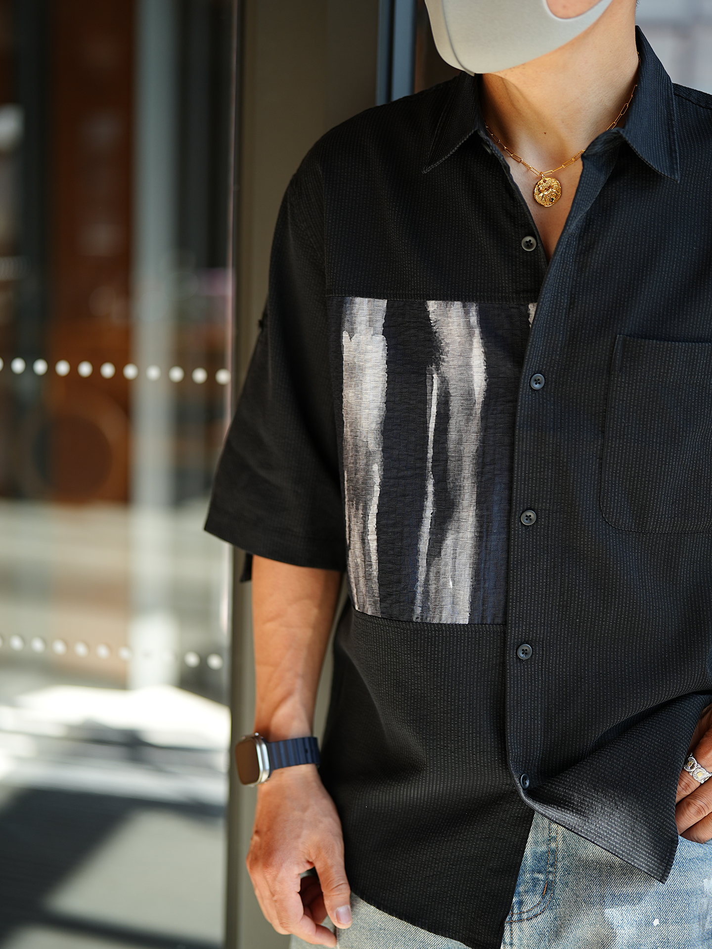 Korean Style Light Luxury Color-Block Short Sleeve Shirt for Men - Trendy Summer Spliced Lapel Top Korean Style Light Luxury Color-Block Short Sleeve Shirt for Men - Trendy Summer Spliced Lapel Top