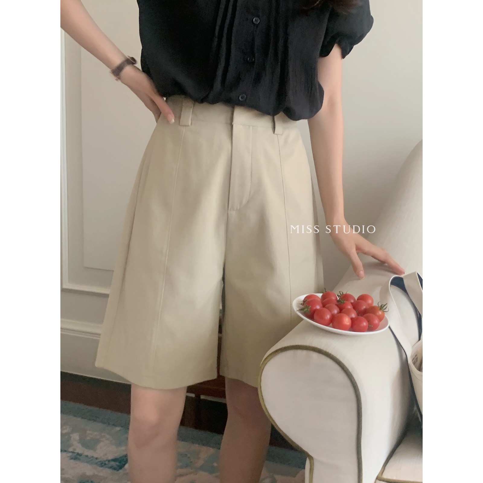 Korean Style Loose Wide-Leg Casual Tencel Shorts for Women - Elegant 2025 Summer Fashion, High-Quality Student Look