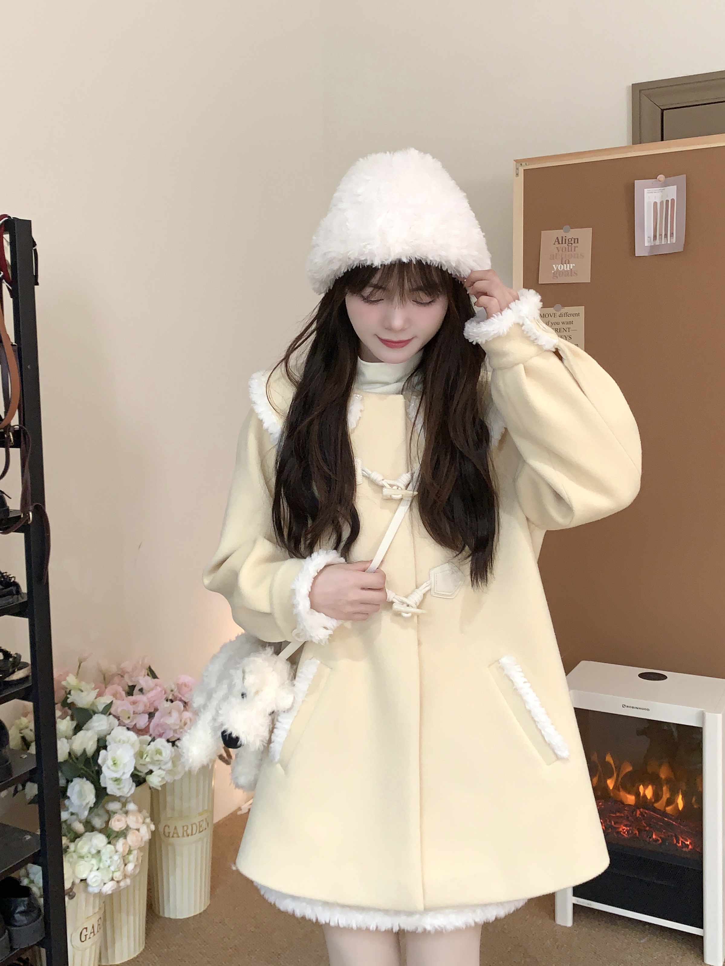 Korean-Style Mid-Length Slimming Gray Wool Coat Set for Women - Soft, Thick, and Warm for Early Spring Fashion Korean-Style Mid-Length Slimming Gray Wool Coat Set for Women - Soft, Thick, and Warm for Early Spring Fashion