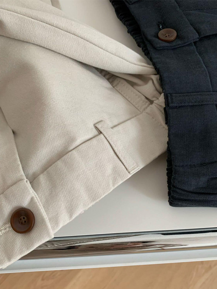 Korean-Style Minimalist Wide-Leg Curved Blade Pants for Women - 2025 Summer Slimming Commuting Casual Trousers for Petite Figures Korean-Style Minimalist Wide-Leg Curved Blade Pants for Women - 2025 Summer Slimming Commuting Casual Trousers for Petite Figures