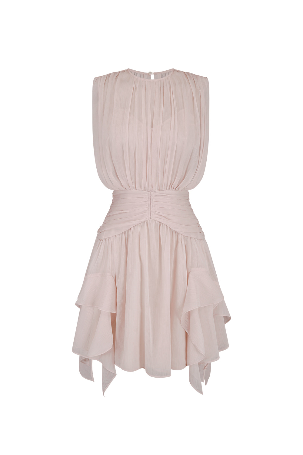 Korean Style Nude Pink Fairy Dress with Pleated Waist – Y2K Inspired Niche Design, Replica Fashion Statement Piece Korean Style Nude Pink Fairy Dress with Pleated Waist – Y2K Inspired Niche Design, Replica Fashion Statement Piece