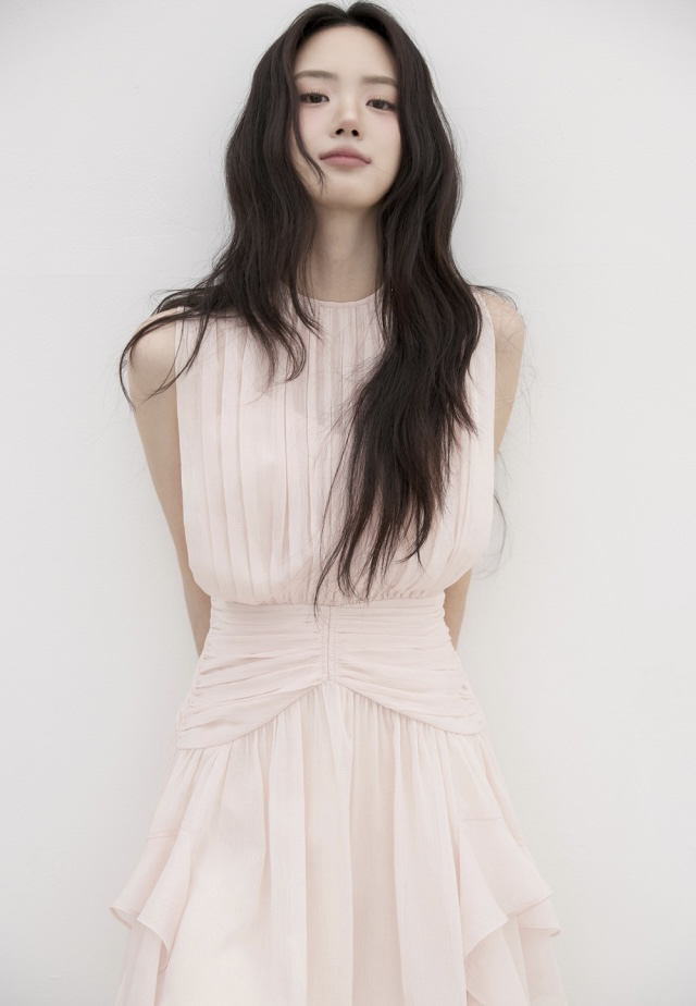 Korean Style Nude Pink Fairy Dress with Pleated Waist – Y2K Inspired Niche Design, Replica Fashion Statement Piece Korean Style Nude Pink Fairy Dress with Pleated Waist – Y2K Inspired Niche Design, Replica Fashion Statement Piece