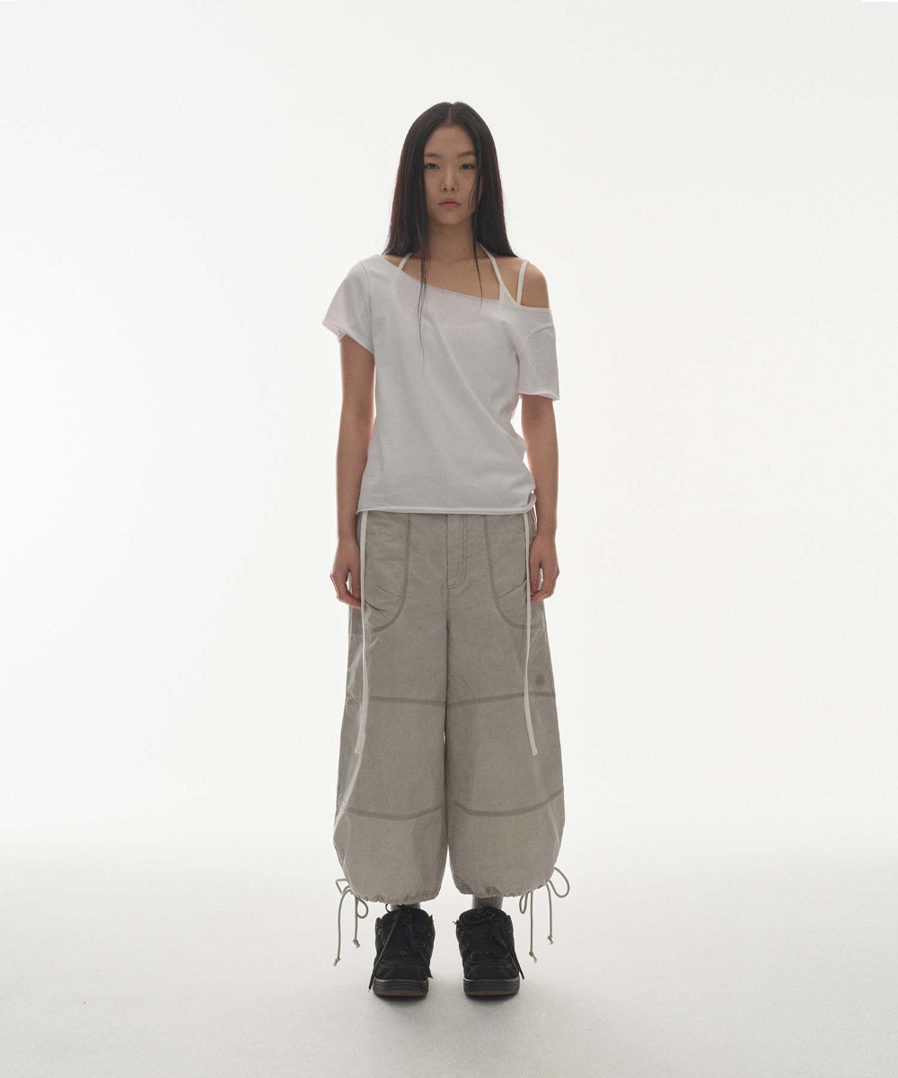 Korean Style Off-Shoulder White T-Shirt with Large Collar and Wing Print - 25ss Niche Design, Short Sleeve Fashion Top Korean Style Off-Shoulder White T-Shirt with Large Collar and Wing Print - 25ss Niche Design, Short Sleeve Fashion Top