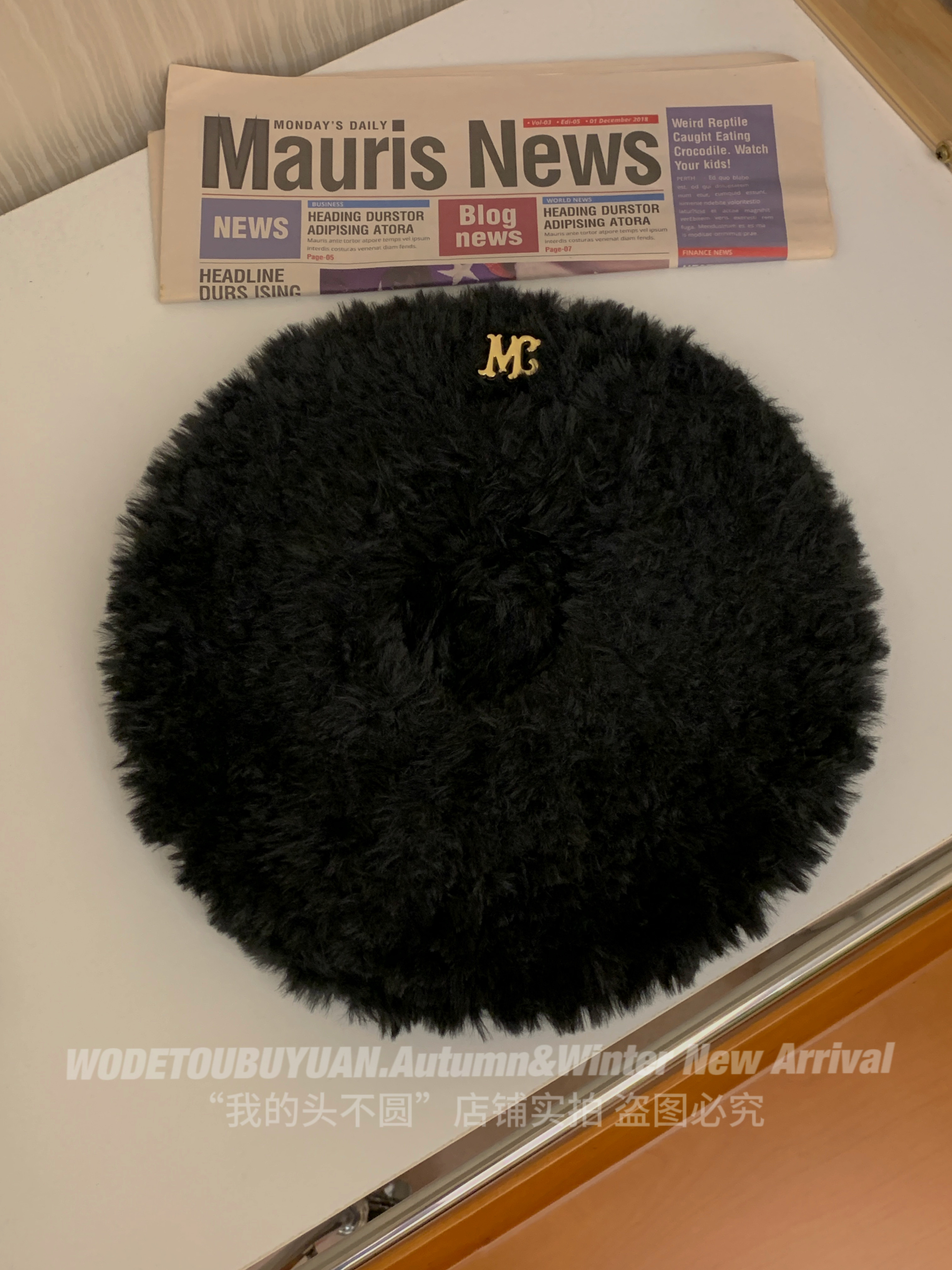 Korean Style Plush Beret Hat for Women, Autumn & Winter, Large Head Circumference, Face-Slimming Painter's Hat Korean Style Plush Beret Hat for Women, Autumn & Winter, Large Head Circumference, Face-Slimming Painter's Hat