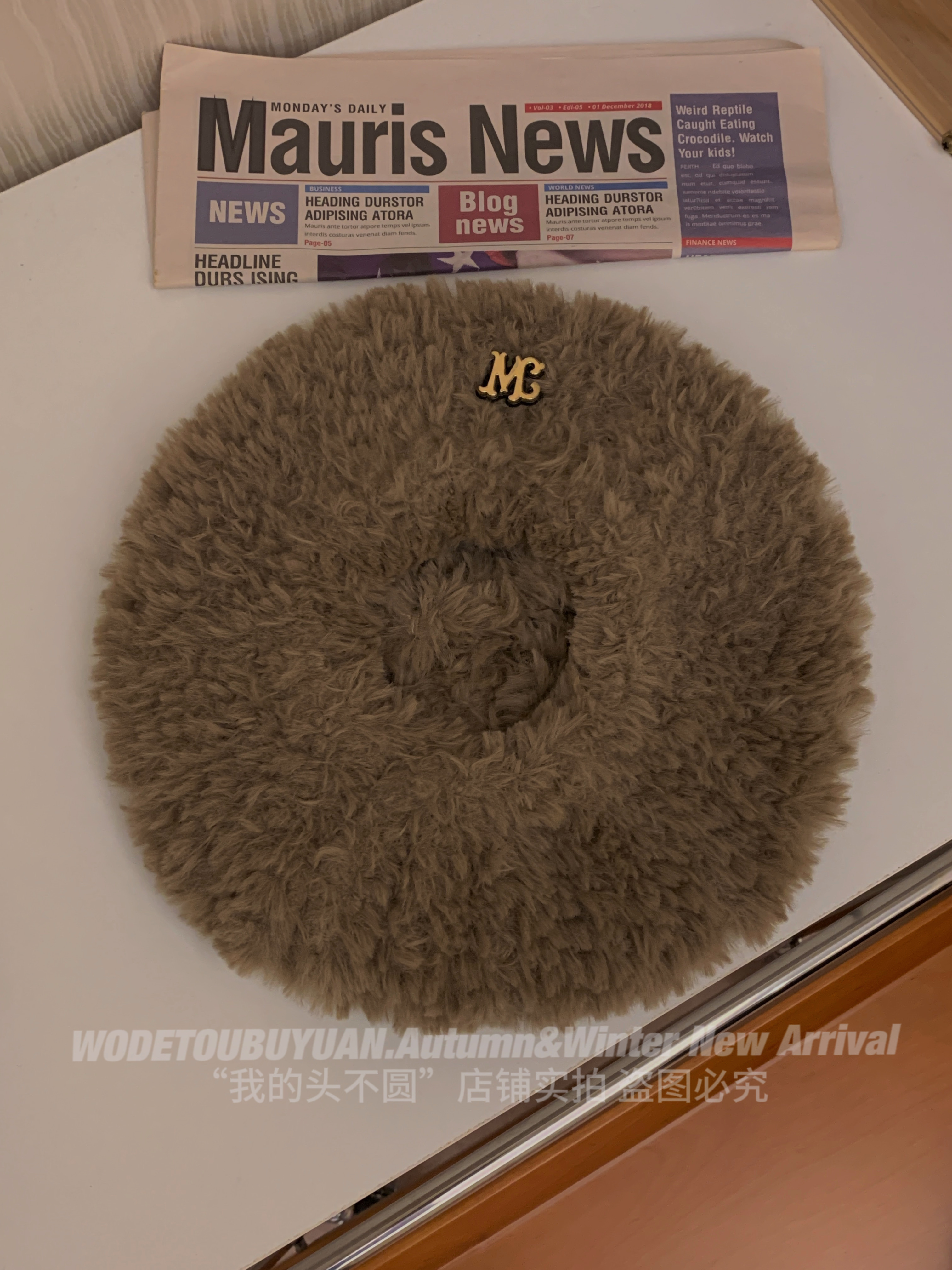 Korean Style Plush Beret Hat for Women, Autumn & Winter, Large Head Circumference, Face-Slimming Painter's Hat Korean Style Plush Beret Hat for Women, Autumn & Winter, Large Head Circumference, Face-Slimming Painter's Hat