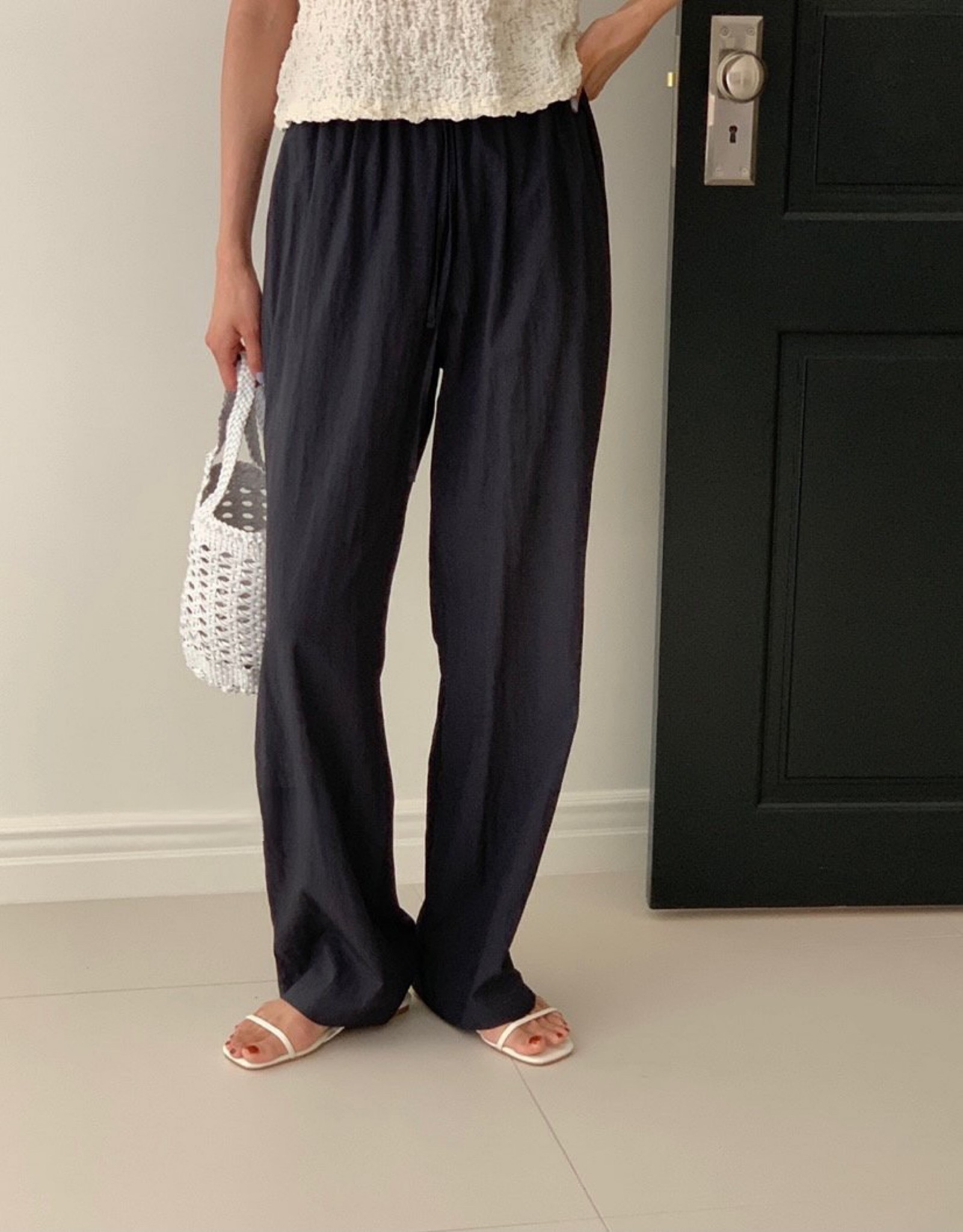 Korean Style Retro Cream Color Casual Pants - Unique Slimming Loose Lightweight Design for Versatile Everyday Wear Korean Style Retro Cream Color Casual Pants - Unique Slimming Loose Lightweight Design for Versatile Everyday Wear