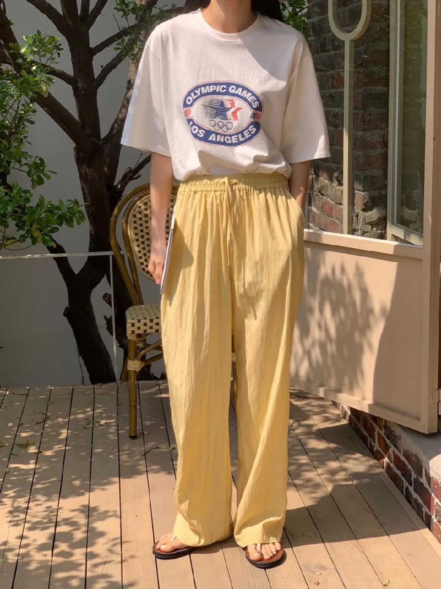 Korean Style Retro Cream Color Casual Pants - Unique Slimming Loose Lightweight Design for Versatile Everyday Wear