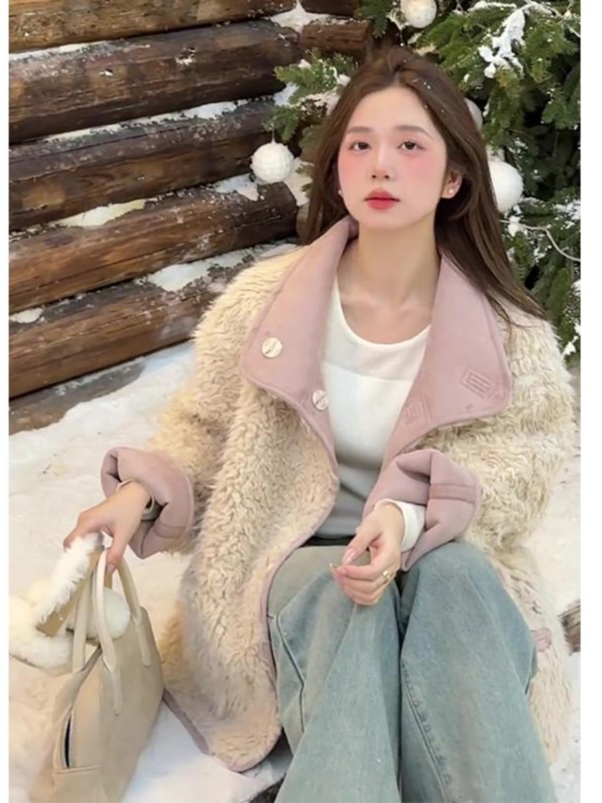 Korean Style Retro Shearling Coat for Women - High-End Loose Thick Warm Winter Fashion Outerwear