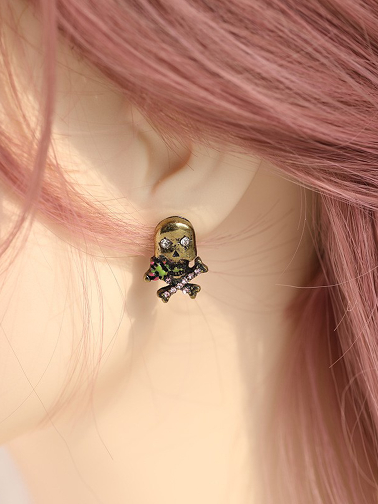 Korean Style Silver Skull Earrings for Women - Trendy and Cool Statement Accessories