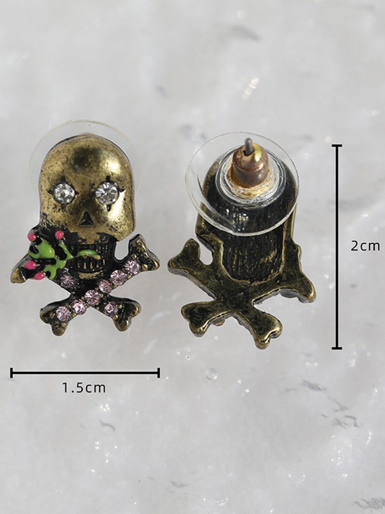 Korean Style Silver Skull Earrings for Women - Trendy and Cool Statement Accessories Korean Style Silver Skull Earrings for Women - Trendy and Cool Statement Accessories