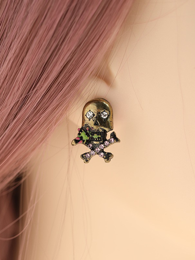 Korean Style Silver Skull Earrings for Women - Trendy and Cool Statement Accessories Korean Style Silver Skull Earrings for Women - Trendy and Cool Statement Accessories