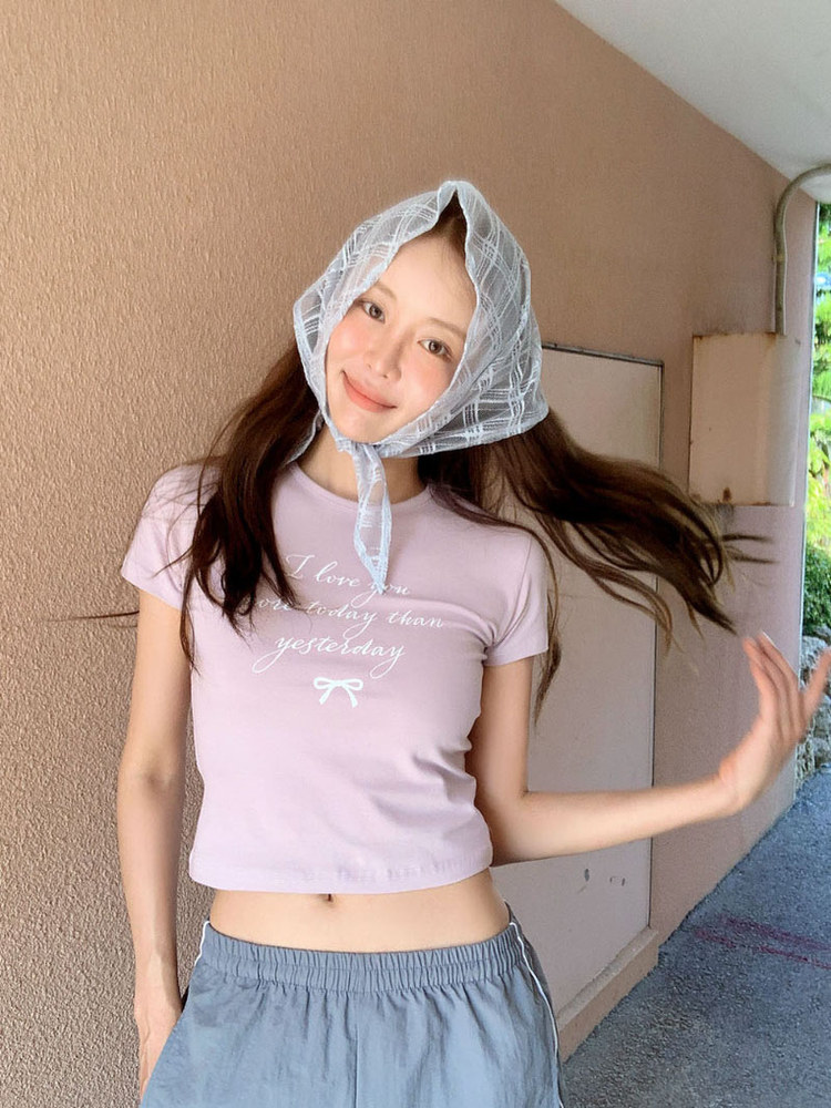 Korean Style Simple Letter Print Short Sleeve T-Shirt for Casual Wear - Trendy and Comfortable Summer Top