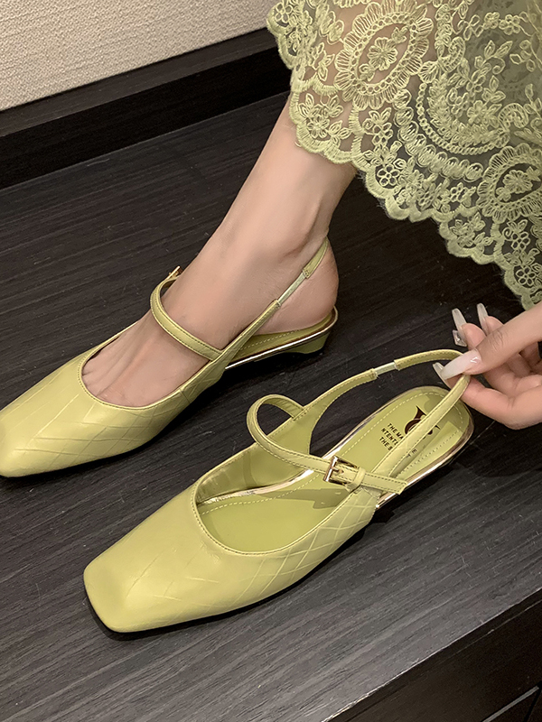 Korean-Style Square-Toe Low-Heel Backless Mary Jane Sandals - Comfortable Genuine Leather Summer Shoes for Women Korean-Style Square-Toe Low-Heel Backless Mary Jane Sandals - Comfortable Genuine Leather Summer Shoes for Women