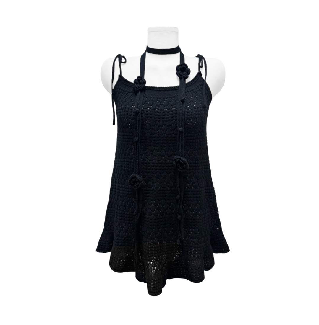 Korean-Style Summer Hollow Lace Collar Knitted Camisole Casual Sun Protection Cardigan for Women Korean-Style Summer Hollow Lace Collar Knitted Camisole Casual Sun Protection Cardigan for Women