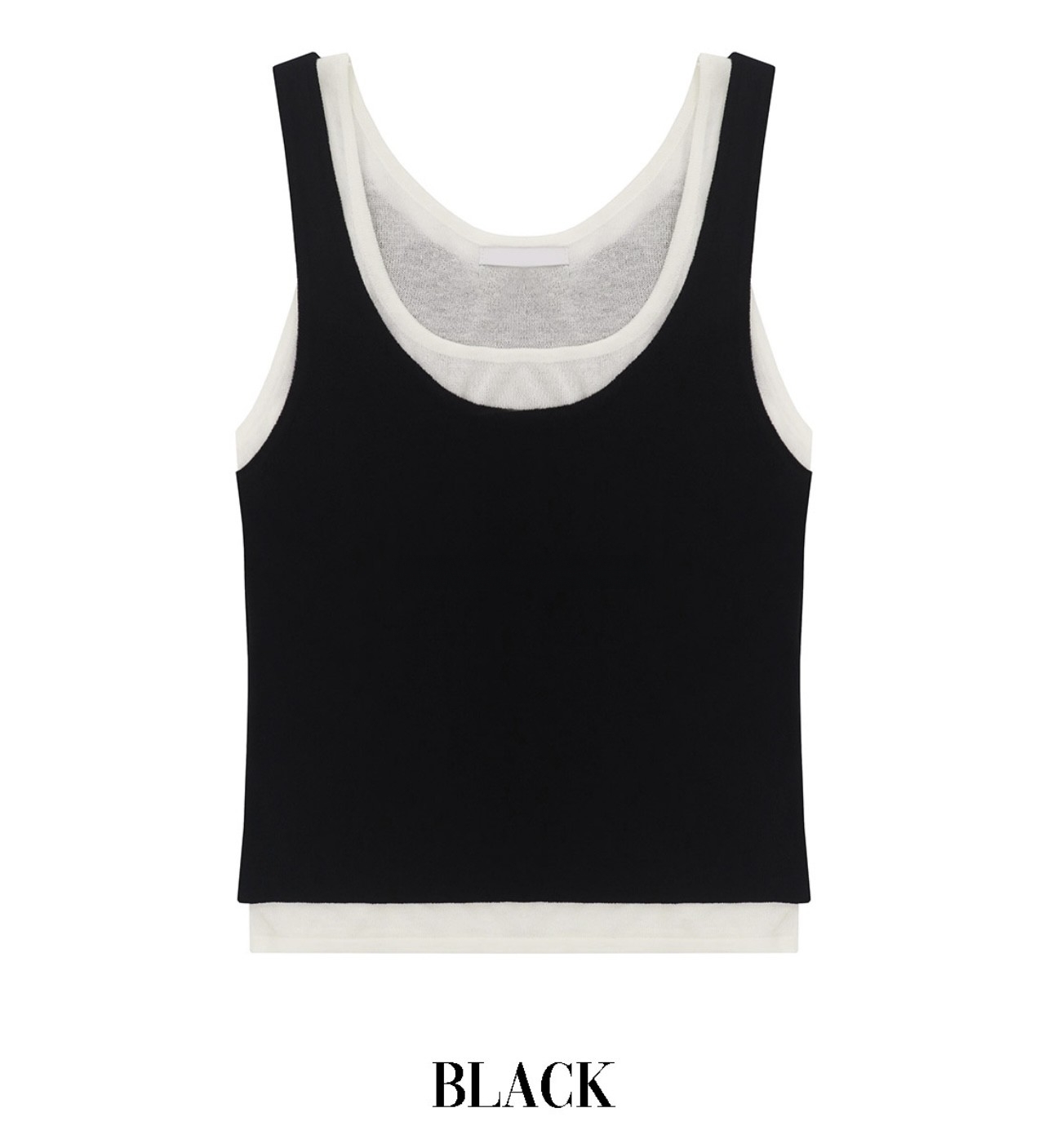 Korean Style Summer Layered Color-Block Double-Shoulder Strap Casual Vest Top - Unique Minimalist Two-Piece Design Korean Style Summer Layered Color-Block Double-Shoulder Strap Casual Vest Top - Unique Minimalist Two-Piece Design