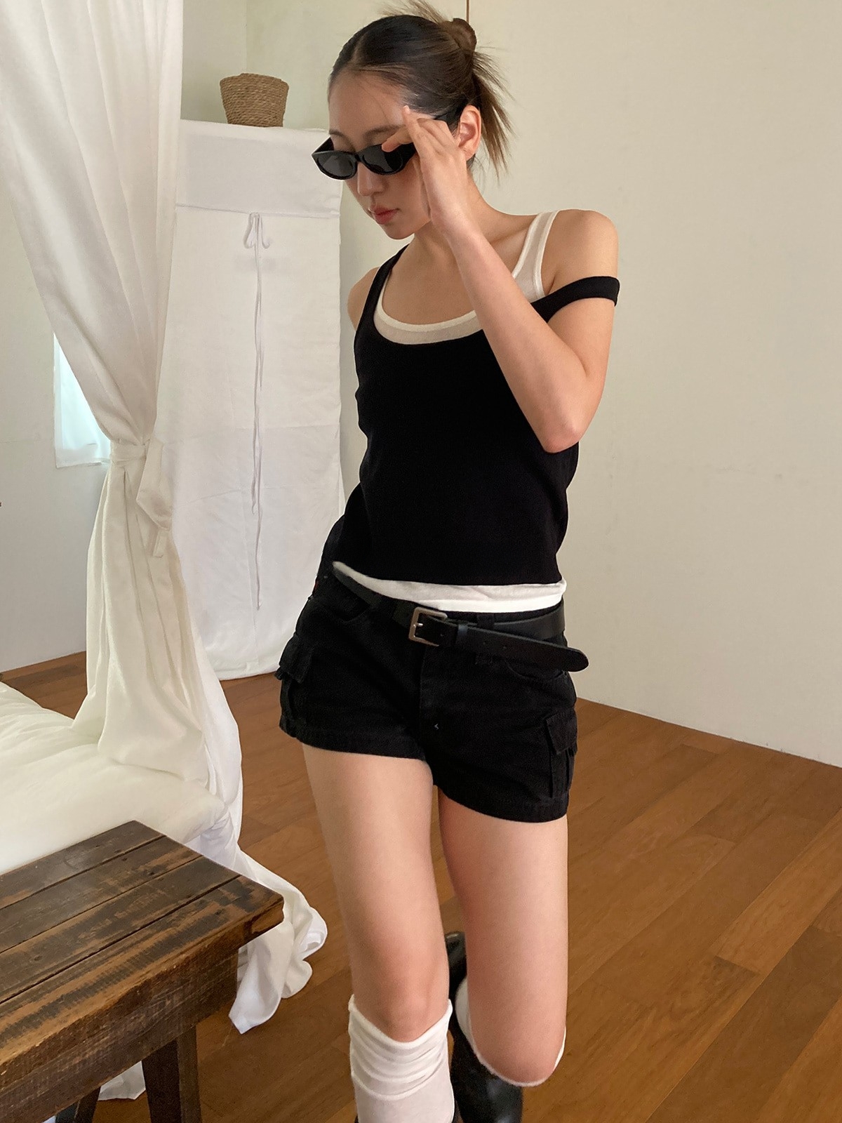 Korean Style Summer Layered Color-Block Double-Shoulder Strap Casual Vest Top - Unique Minimalist Two-Piece Design Korean Style Summer Layered Color-Block Double-Shoulder Strap Casual Vest Top - Unique Minimalist Two-Piece Design