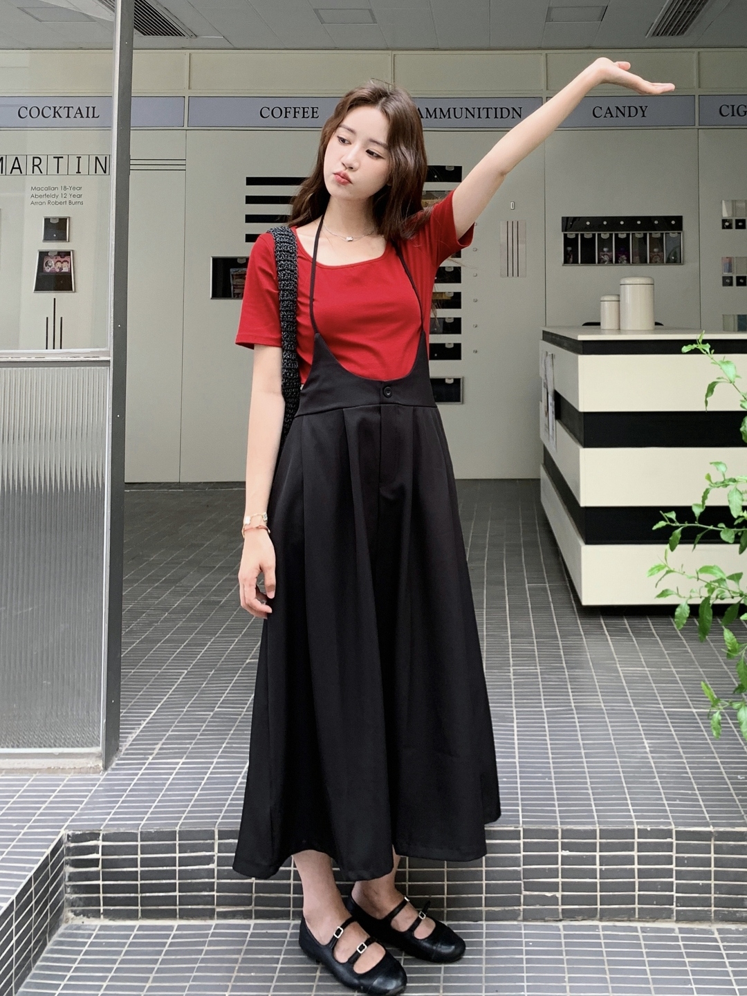 Korean Style Summer Two-Piece Set: Red Short Sleeve T-Shirt & Halter A-Line Skirt, Trendy Fashion for 2025 Korean Style Summer Two-Piece Set: Red Short Sleeve T-Shirt & Halter A-Line Skirt, Trendy Fashion for 2025