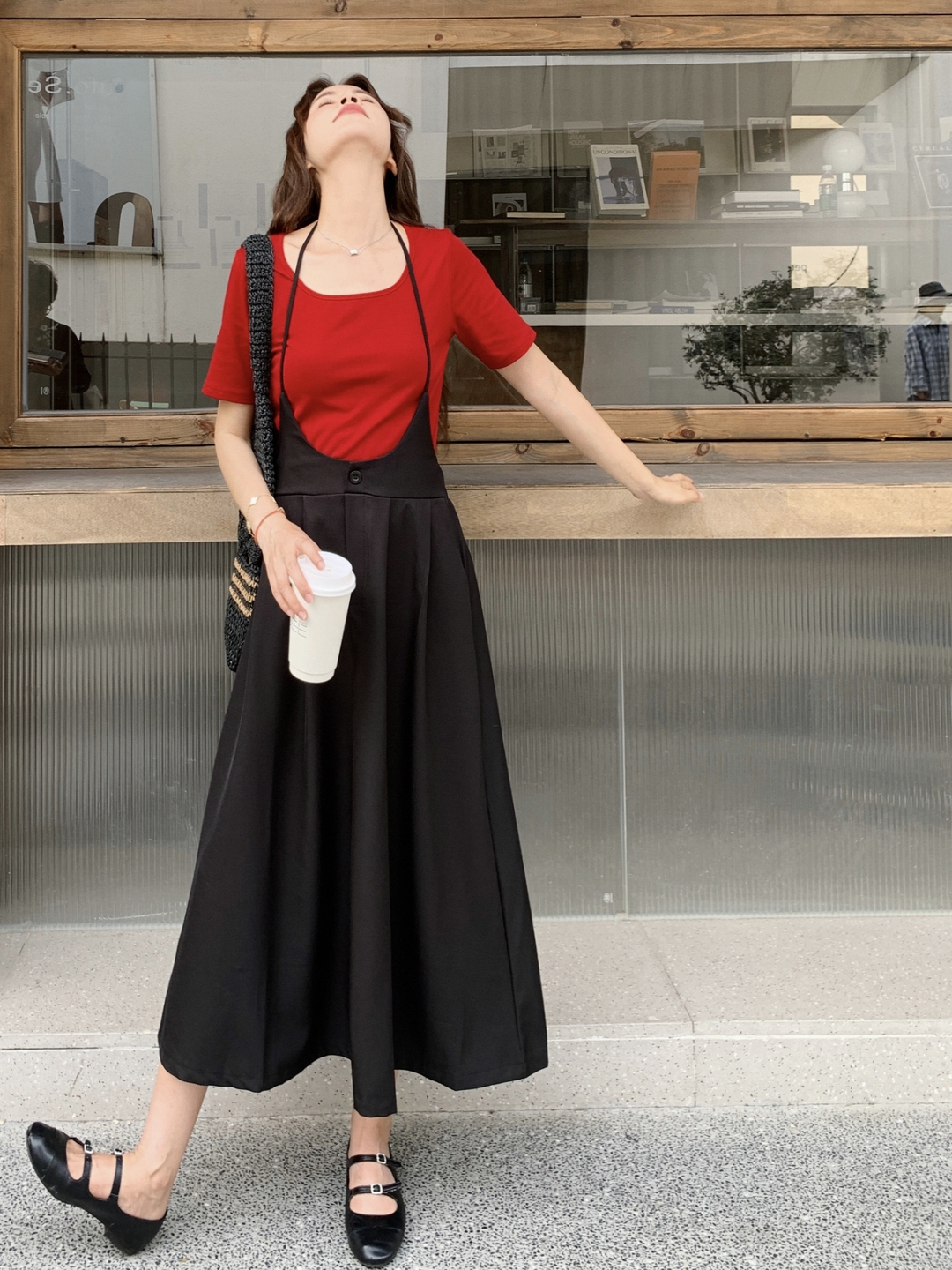 Korean Style Summer Two-Piece Set: Red Short Sleeve T-Shirt & Halter A-Line Skirt, Trendy Fashion for 2025 Korean Style Summer Two-Piece Set: Red Short Sleeve T-Shirt & Halter A-Line Skirt, Trendy Fashion for 2025