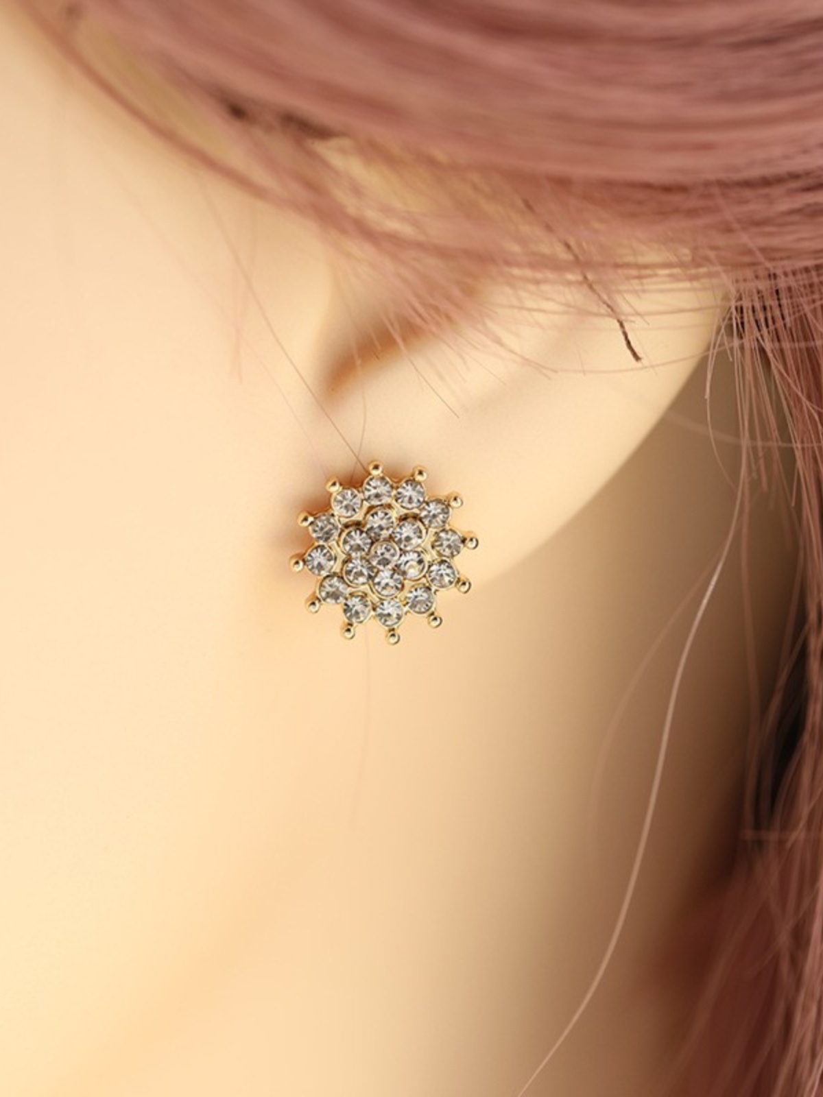 Korean-Style Sunflower Full Rhinestone Earrings for Women - Trendy, Versatile, Elegant Ear Accessories Korean-Style Sunflower Full Rhinestone Earrings for Women - Trendy, Versatile, Elegant Ear Accessories