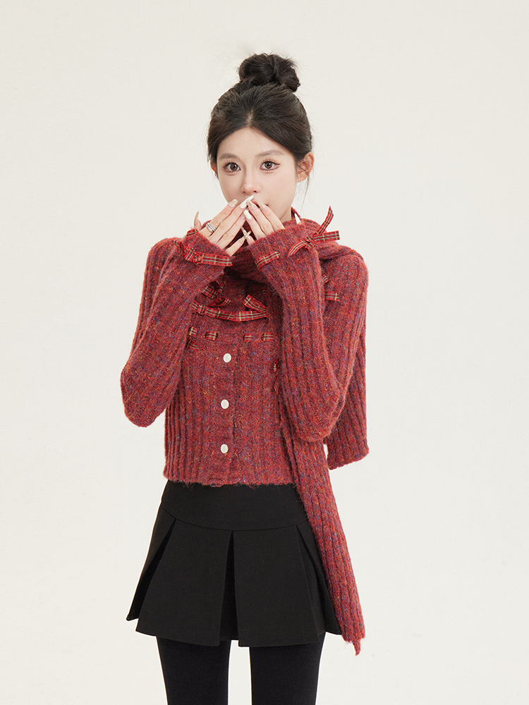 Korean Style Warm Versatile Knitted Scarf Set for Autumn Winter - New Year Series Fashion Accessory