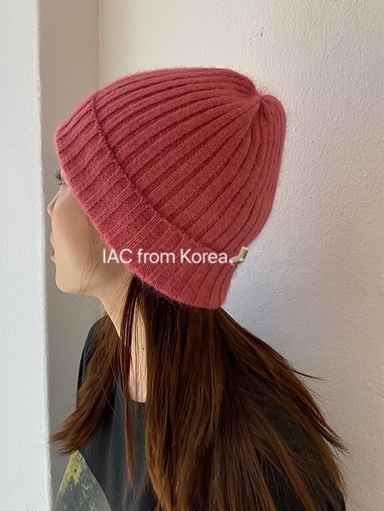 Korean Style Wide Ribbed Angora Rabbit Hair Yarn Hat in Multi-Color - Cozy Winter Accessory for Fashion-Forward Looks Korean Style Wide Ribbed Angora Rabbit Hair Yarn Hat in Multi-Color - Cozy Winter Accessory for Fashion-Forward Looks