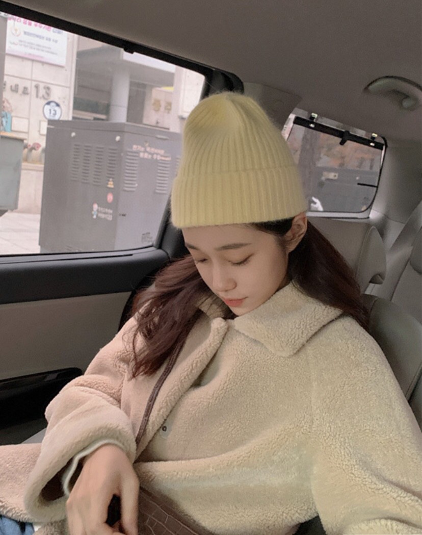 Korean Style Wide Ribbed Angora Rabbit Hair Yarn Hat in Multi-Color - Cozy Winter Accessory for Fashion-Forward Looks Korean Style Wide Ribbed Angora Rabbit Hair Yarn Hat in Multi-Color - Cozy Winter Accessory for Fashion-Forward Looks