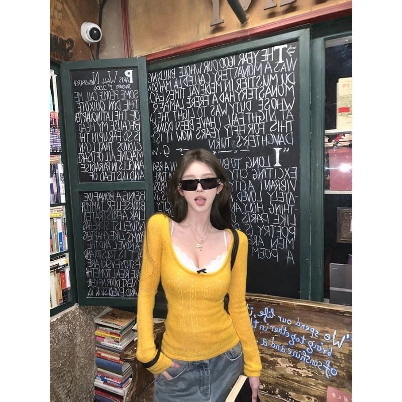 Lace Camisole Knit Top Set for Women - Slim Fit Hollow-Out Base Layer - Sexy Spring Style Lace Camisole Knit Top Set for Women - Slim Fit Hollow-Out Base Layer - Sexy Spring Style