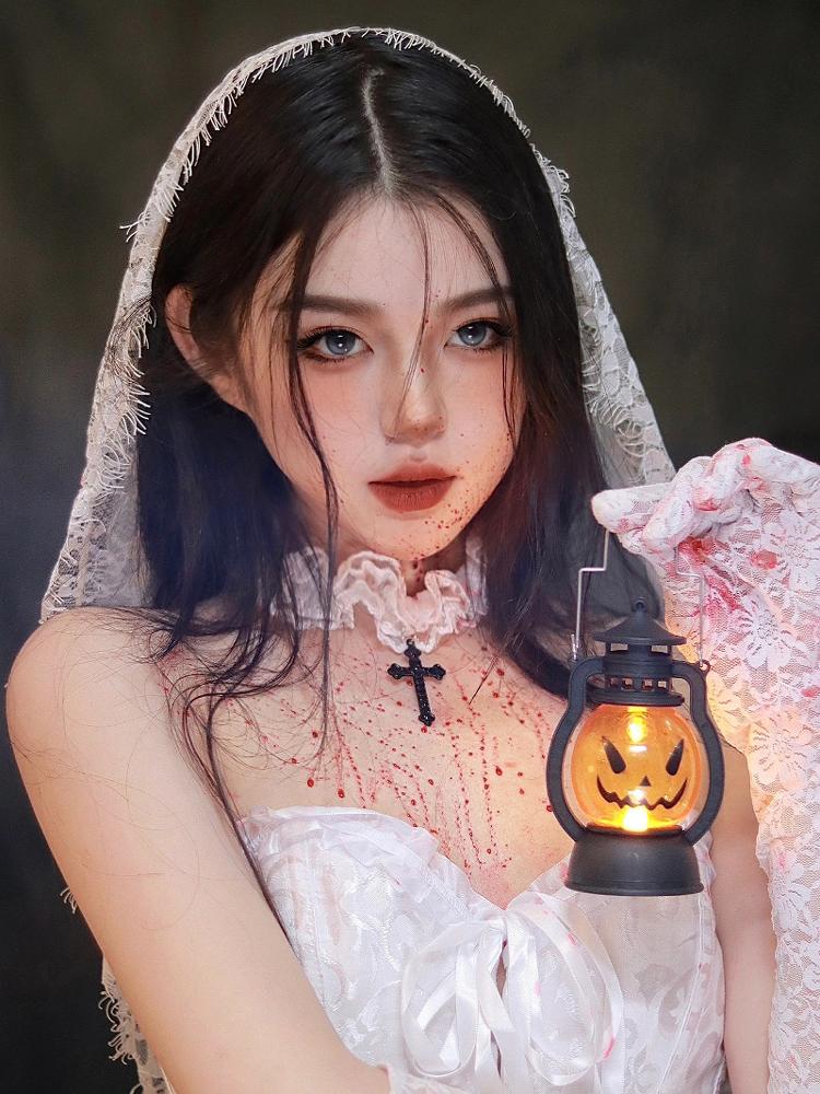 Lace Choker Necklace with Cross for Women - Sweet Cool Sexy Cosplay Collarbone Accessory Lace Choker Necklace with Cross for Women - Sweet Cool Sexy Cosplay Collarbone Accessory