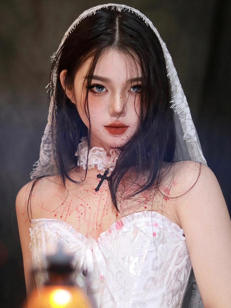 Lace Choker Necklace with Cross for Women - Sweet Cool Sexy Cosplay Collarbone Accessory Lace Choker Necklace with Cross for Women - Sweet Cool Sexy Cosplay Collarbone Accessory