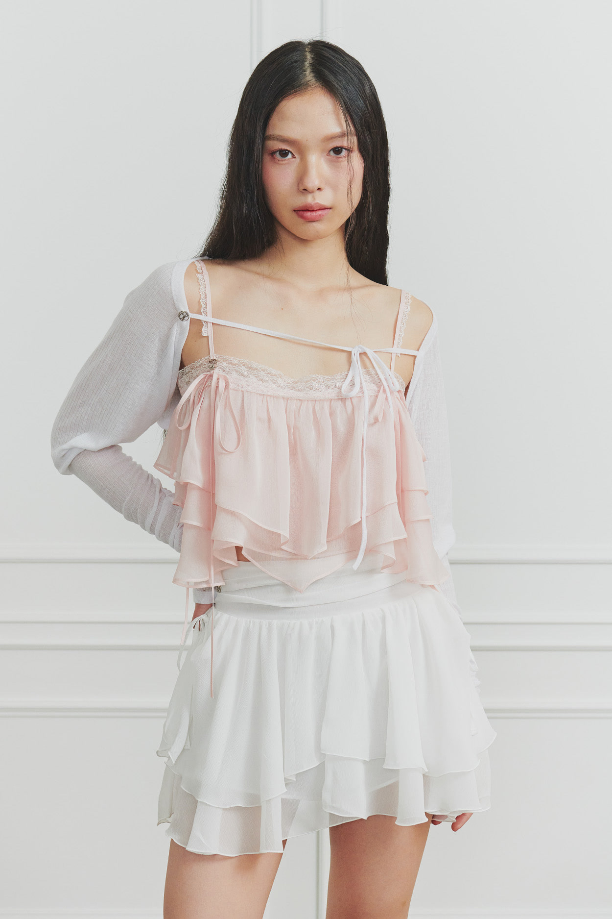 Lace Trim Ruffled Strap Camisole for Women - Summer Fashion, Korean Style, 90s Inspired Design Lace Trim Ruffled Strap Camisole for Women - Summer Fashion, Korean Style, 90s Inspired Design