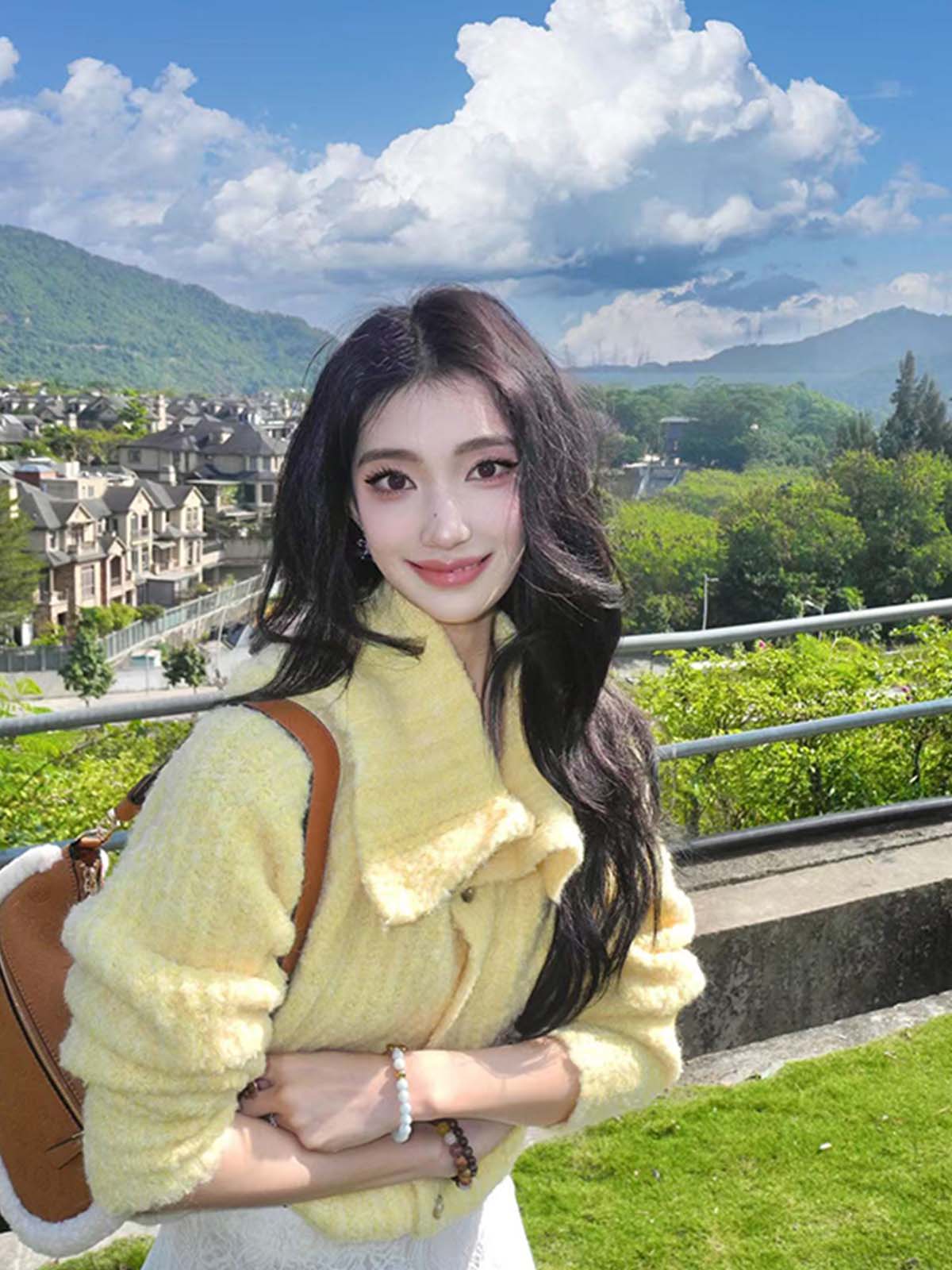 Lapel Knitted Cardigan - Fashionable Loose Sweater Coat with Lazy Design for Effortless 90s Style Lapel Knitted Cardigan - Fashionable Loose Sweater Coat with Lazy Design for Effortless 90s Style