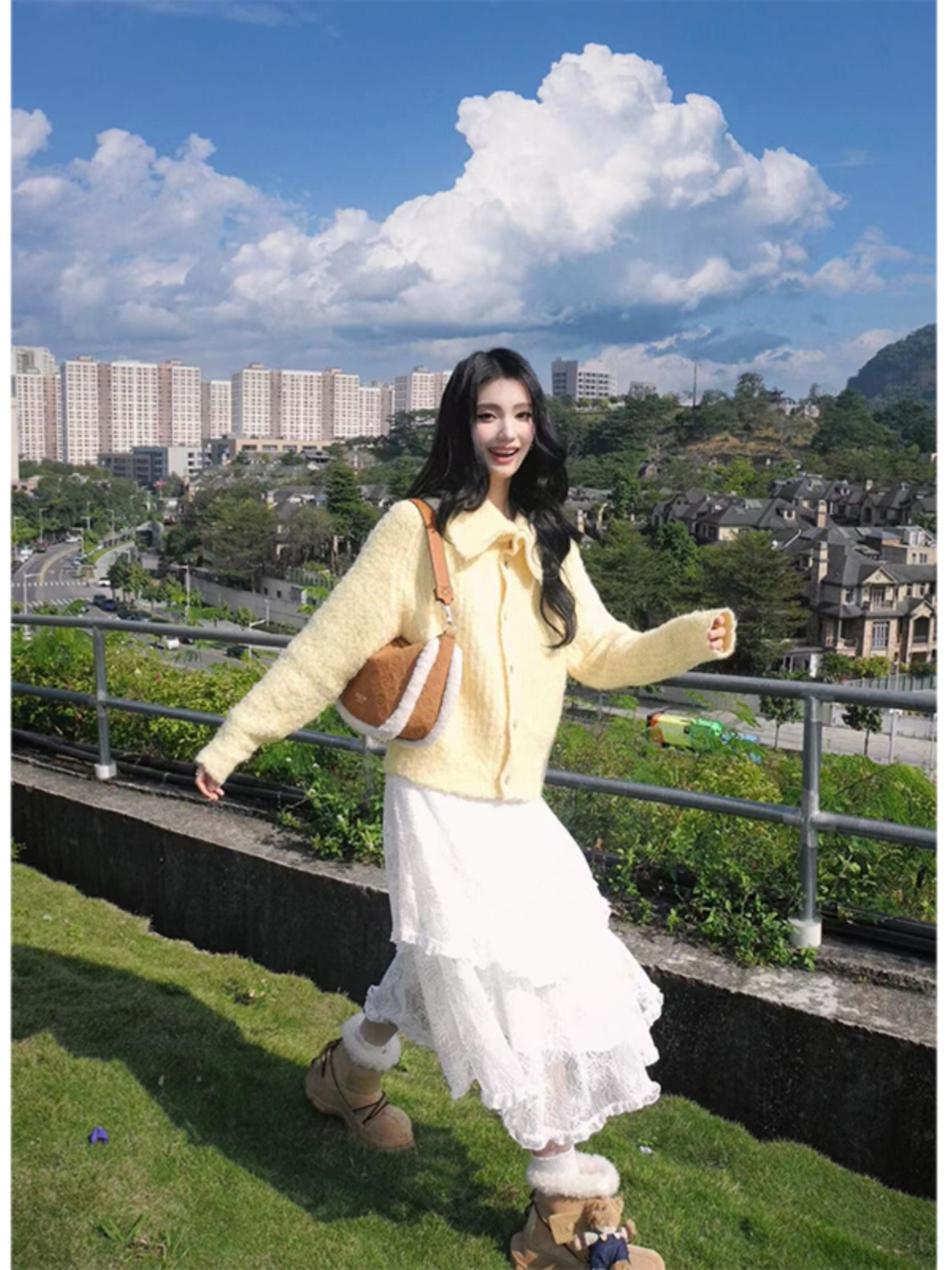 Lapel Knitted Cardigan - Fashionable Loose Sweater Coat with Lazy Design for Effortless 90s Style