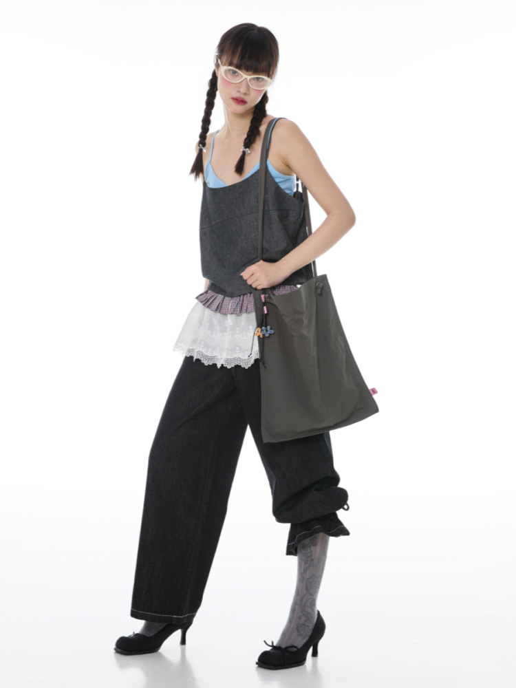 Large Capacity Nylon Eco Tote Bag with Thin Straps – Stylish and Functional Everyday Carryall Large Capacity Nylon Eco Tote Bag with Thin Straps – Stylish and Functional Everyday Carryall