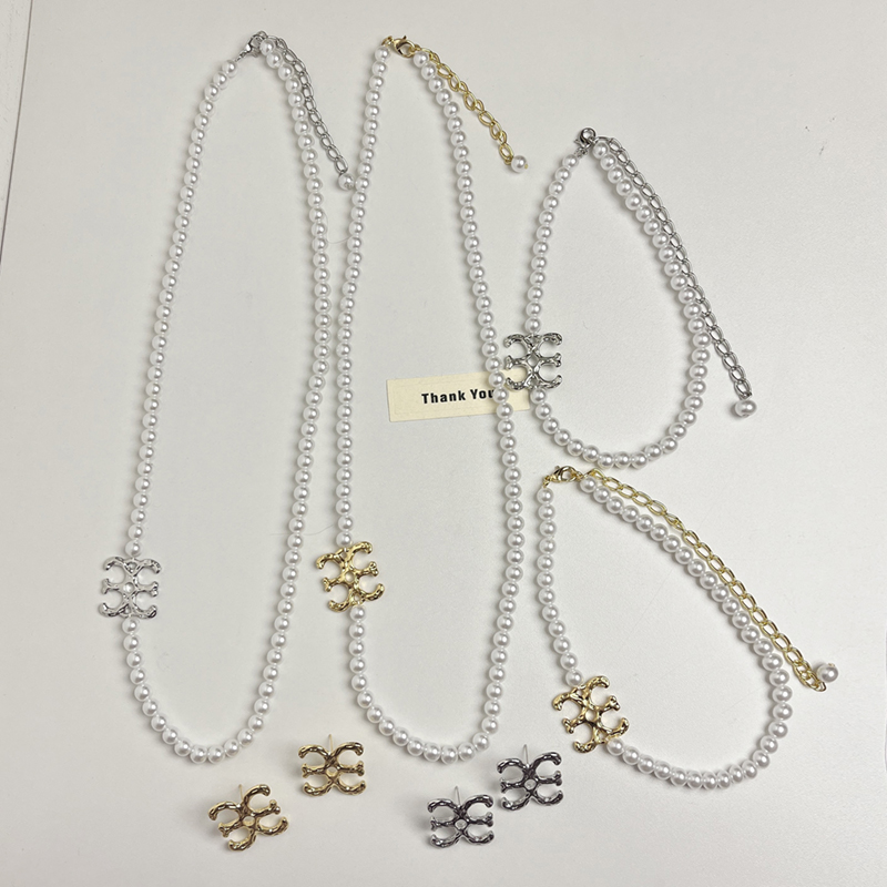 Large Logo Pearl Necklace for Women - COC-Style Light Luxury Sweater Chain, Versatile Clavicle Neck Chain, Trendy Fashion Accessory Large Logo Pearl Necklace for Women - COC-Style Light Luxury Sweater Chain, Versatile Clavicle Neck Chain, Trendy Fashion Accessory