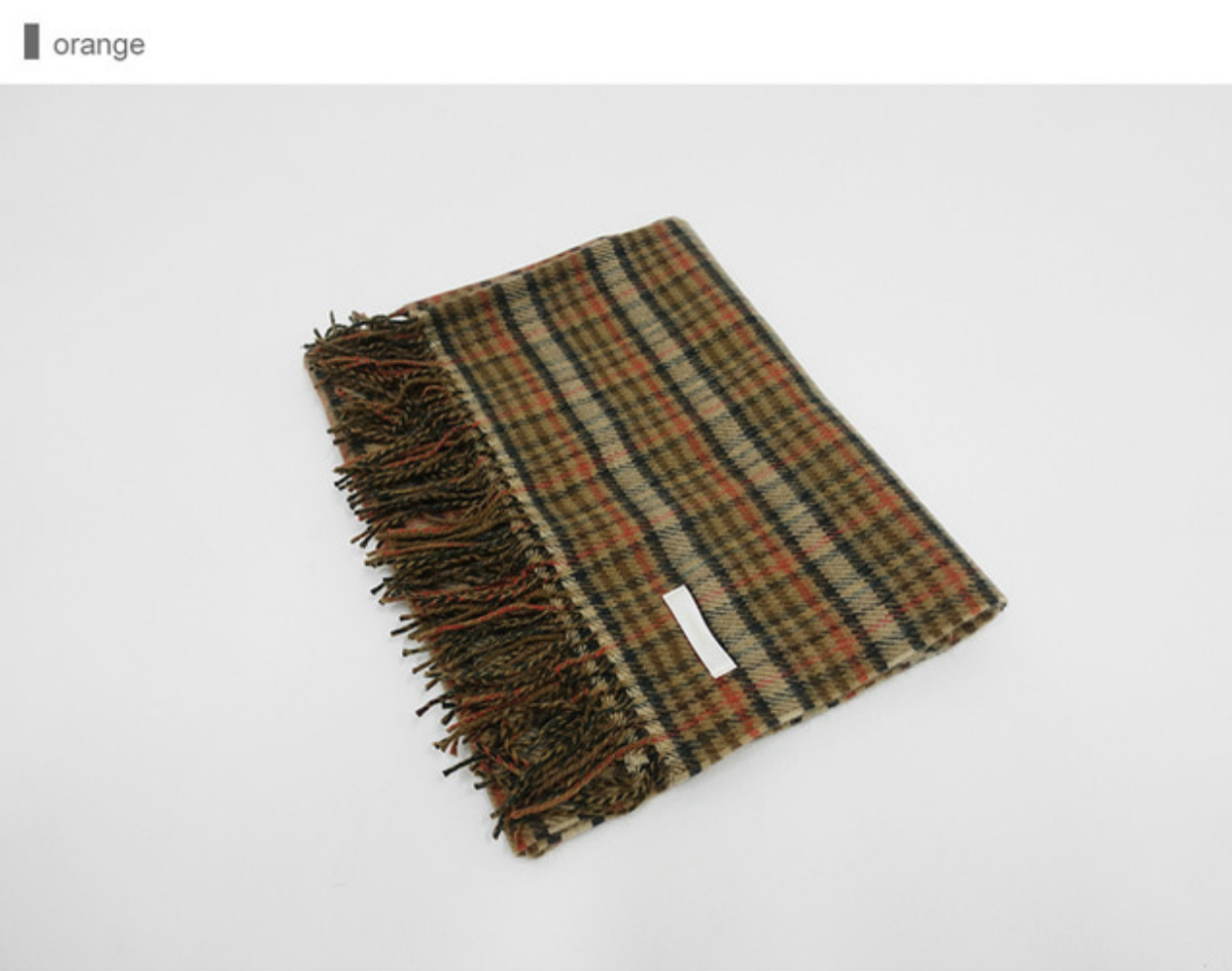 Latte Orchid Orange Coffee Fine Plaid Scarf with Tassels - Korean Style Shawl for Chic Layering Latte Orchid Orange Coffee Fine Plaid Scarf with Tassels - Korean Style Shawl for Chic Layering