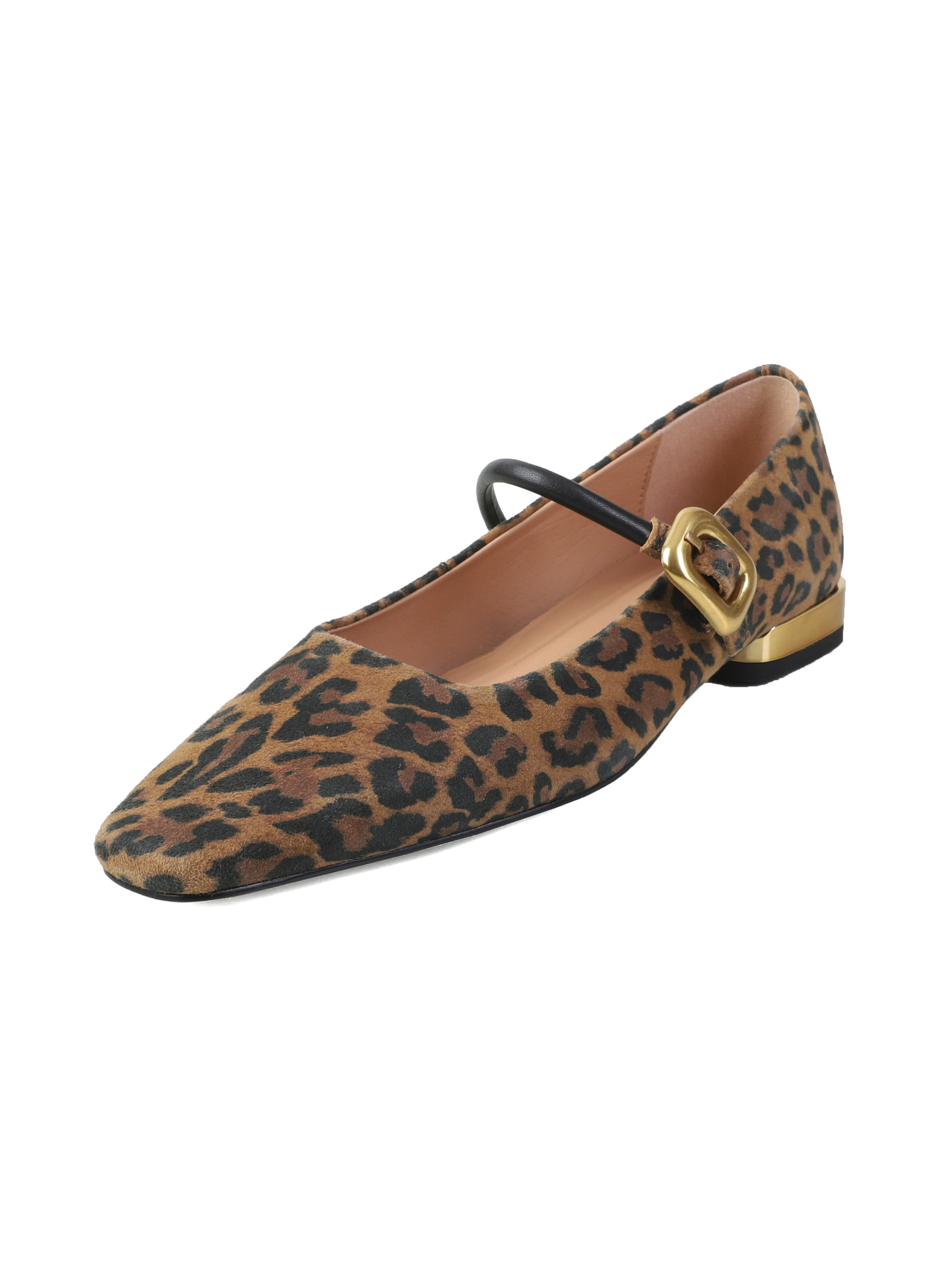 Leopard Print Chunky Heel Mary Jane Shoes - Spring Autumn Shallow Mouth Square Toe Sheepskin Flats for Stylish Comfort Leopard Print Chunky Heel Mary Jane Shoes - Spring Autumn Shallow Mouth Square Toe Sheepskin Flats for Stylish Comfort