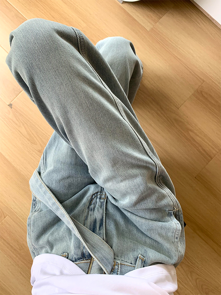 Light Blue High-Waisted Wide-Leg Denim Pants for Women, Summer Curved Knife Cut Loose Fit Trousers Light Blue High-Waisted Wide-Leg Denim Pants for Women, Summer Curved Knife Cut Loose Fit Trousers