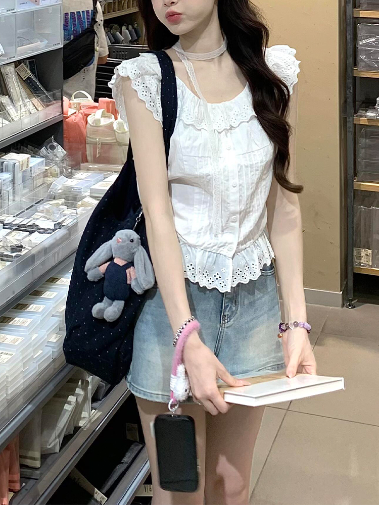 Light Blue High-Waisted Wide-Leg Denim Shorts for Women, Summer Style, Washed Loose Fit, Slimming Versatile Hot Pants Light Blue High-Waisted Wide-Leg Denim Shorts for Women, Summer Style, Washed Loose Fit, Slimming Versatile Hot Pants