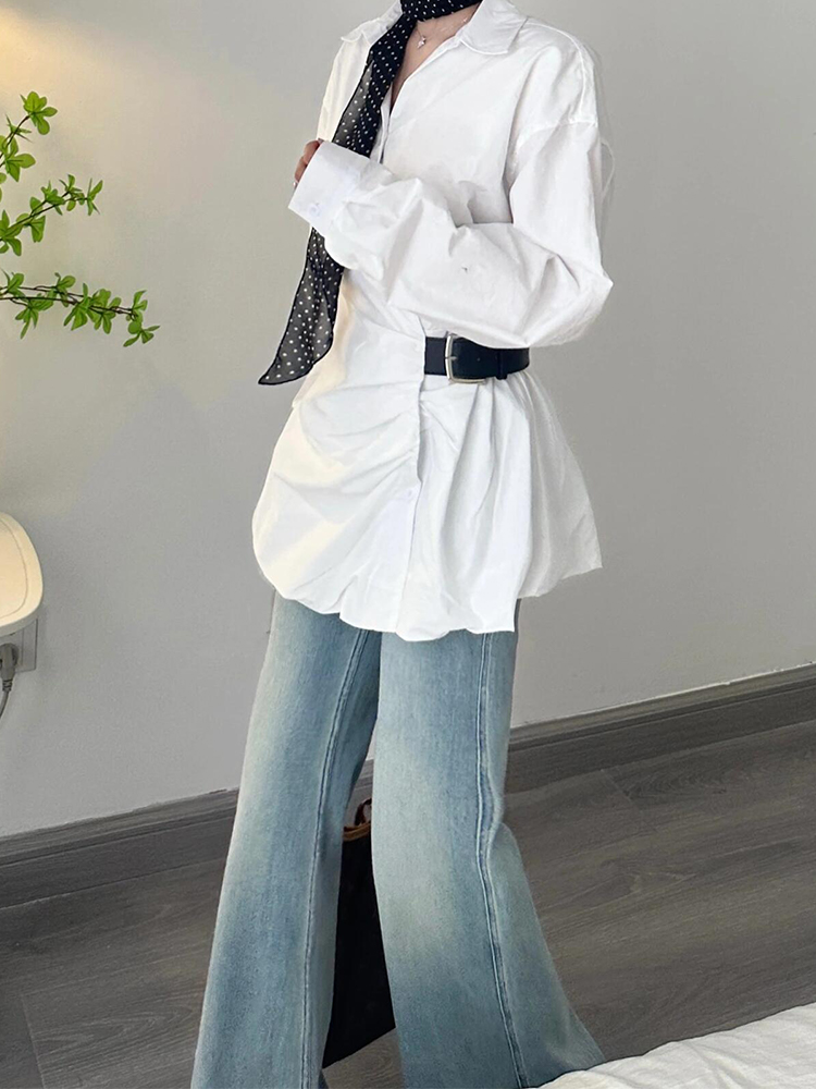Light Blue Low-Waist Flared Jeans for Women - Summer Slim Wide-Leg Floor-Length Pants Light Blue Low-Waist Flared Jeans for Women - Summer Slim Wide-Leg Floor-Length Pants