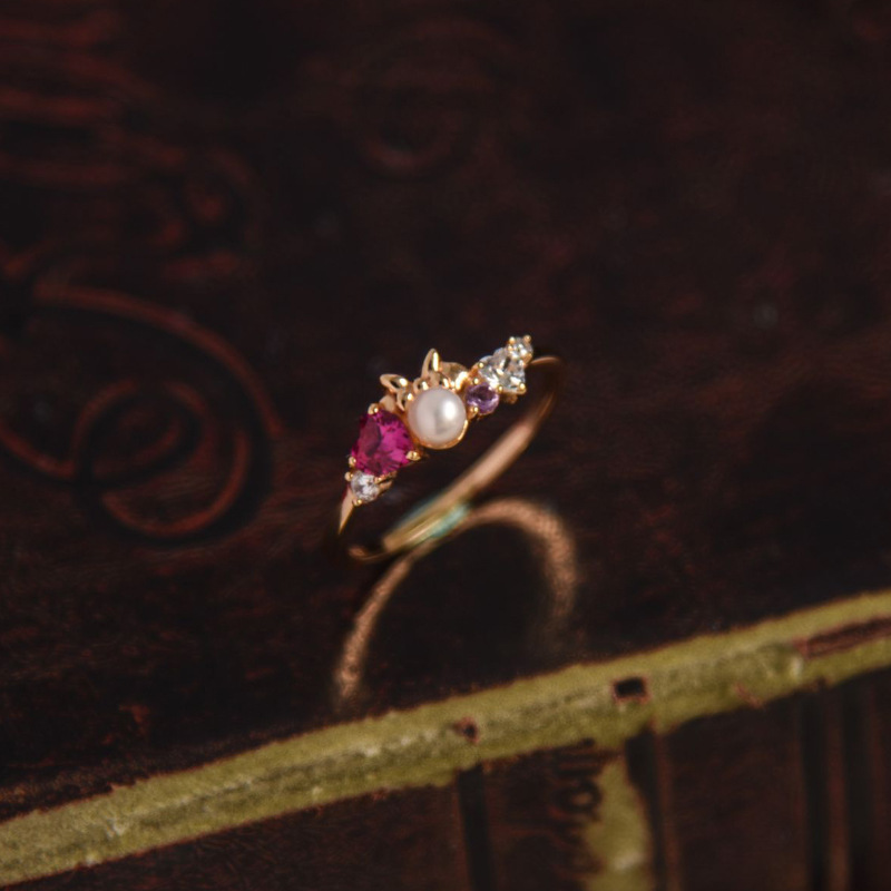 Light Luxury Adjustable Open Finger Gemstone Ring for Women - Fashionable 2025 Versatile Court Style Light Luxury Adjustable Open Finger Gemstone Ring for Women - Fashionable 2025 Versatile Court Style