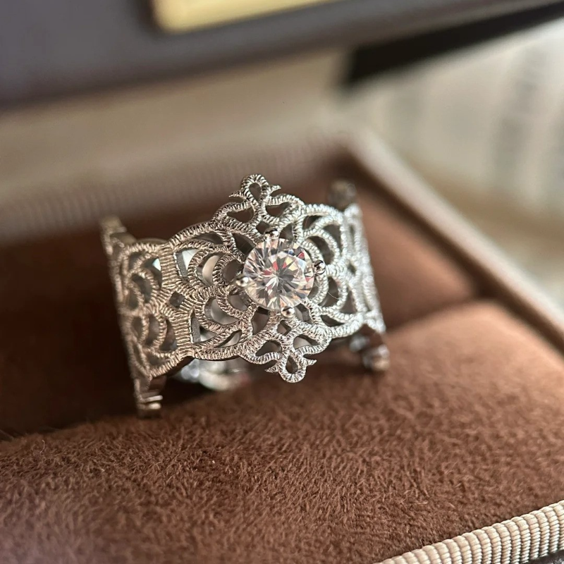 Light Luxury Adjustable Open Ring with Diamond Niche Design for Women - Versatile European American Style Jewelry Light Luxury Adjustable Open Ring with Diamond Niche Design for Women - Versatile European American Style Jewelry