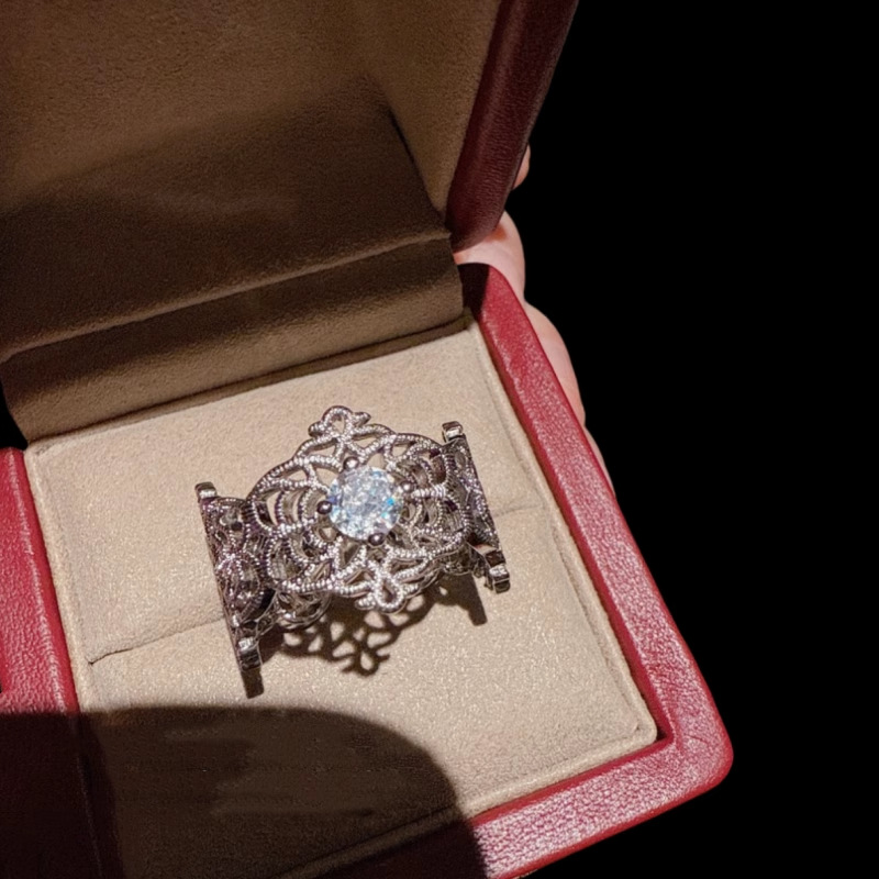 Light Luxury Adjustable Open Ring with Diamond Niche Design for Women - Versatile European American Style Jewelry Light Luxury Adjustable Open Ring with Diamond Niche Design for Women - Versatile European American Style Jewelry