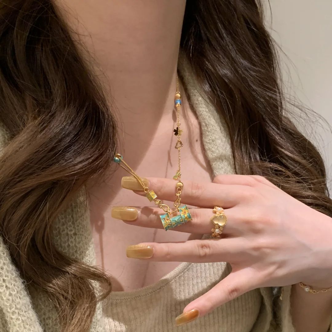 Light Luxury High-End Brushed Zircon Enamel Longevity Lock Necklace for Women - 2025 Niche Versatile Clavicle Chain Light Luxury High-End Brushed Zircon Enamel Longevity Lock Necklace for Women - 2025 Niche Versatile Clavicle Chain