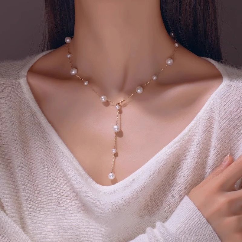 Light Luxury Women's Tassel Collarbone Chain Necklace - Parisian Style, Elegant Design for Chic Looks Light Luxury Women's Tassel Collarbone Chain Necklace - Parisian Style, Elegant Design for Chic Looks